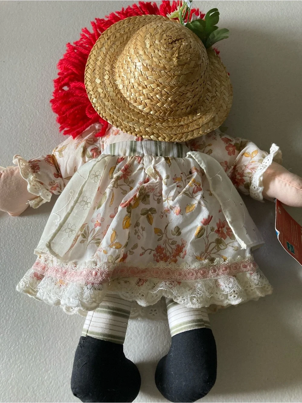 Raggedy Ann Springtime 14” Rag Cloth Doll Red Hair Hat Outfit by Applause
